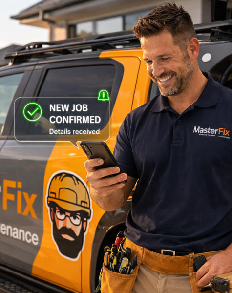 MasterFix Franchisee receiving a new lead