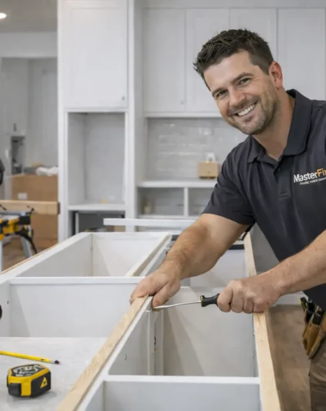Masterfix Franchisee installing a kitchen